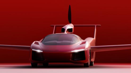 Artist impression of the AirCar, a flying car prototype.