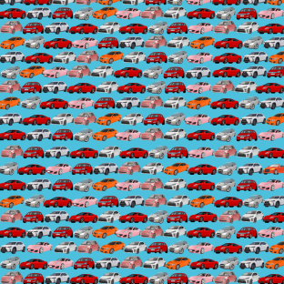 Optical illusion: find the convertible among many cars.