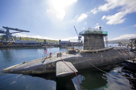 HMS Vigilant submarine at HM Naval Base Clyde.