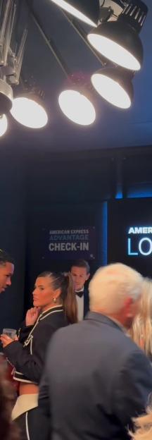Roman and Matilda at the American Express Lounge check-in.