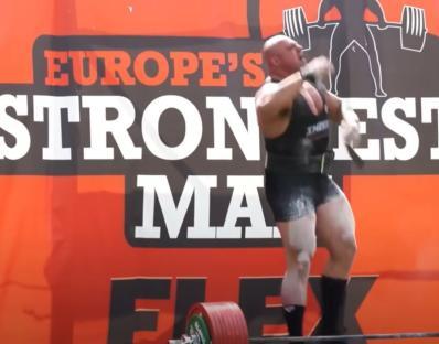 Strongman competitor at Europe's Strongest Man competition.