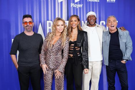 Simon Cowell, Amanda Holden, Alesha Dixon, KSI, and Bruno Tonioli at the Britain's Got Talent launch.