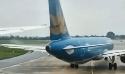 All four pilots suspended after runway collision which saw Boeing slice through tail fin of parked Airbus