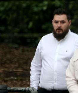 Dale Groves outside Newport Crown Court on trial for death by dangerous driving.