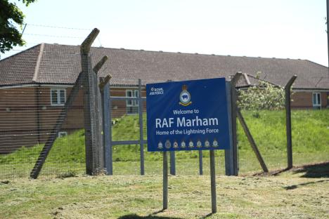 RAF Marham sign, Home of the Lightning Force.
