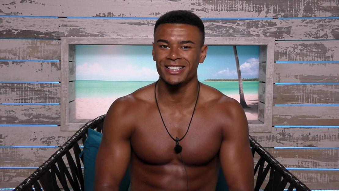 Wes from Love Island taking a lie detector test.