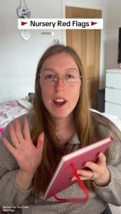 Woman discussing nursery red flags.