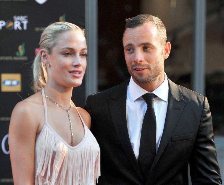 Oscar Pistorius and Reeva Steenkamp at an event.