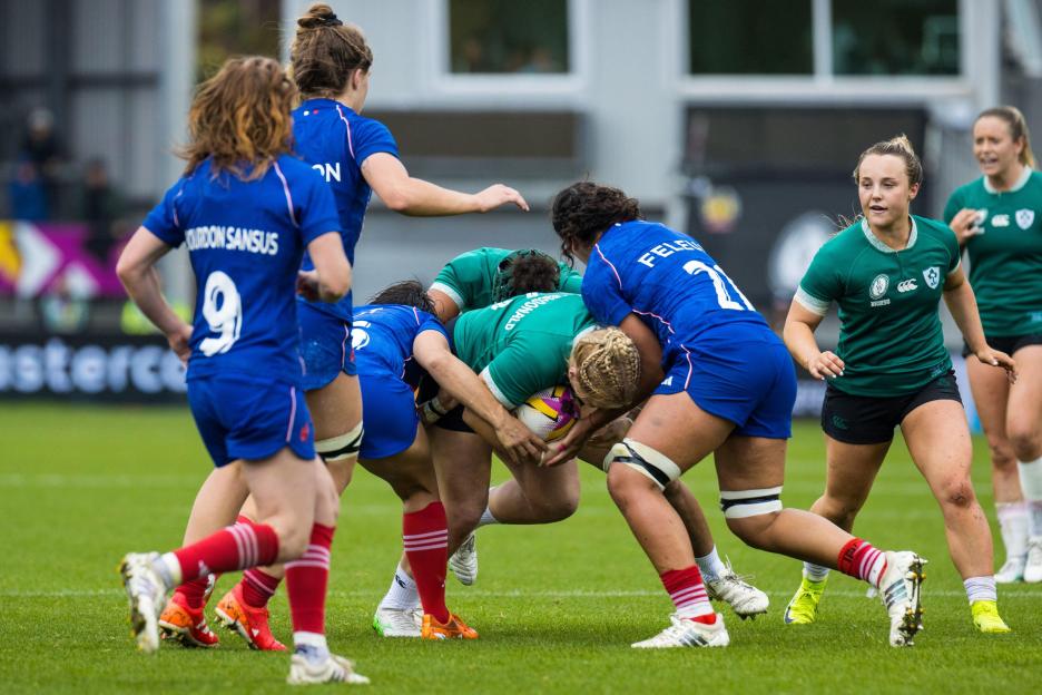 Women's rugby match.