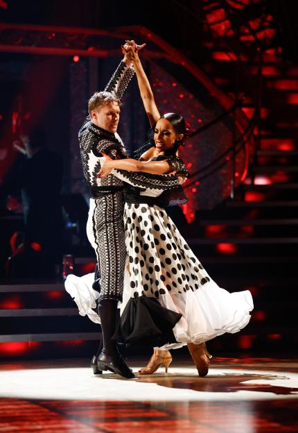 Jamie Borthwick and Michelle Tsiakkas dancing on Strictly Come Dancing.