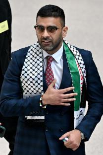 Akhmed Yakoob, independent candidate for Mayor of the West Midlands, at a vote count.