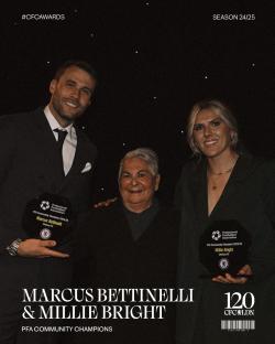 Marcus Bettinelli and Millie Bright, PFA Community Champions.
