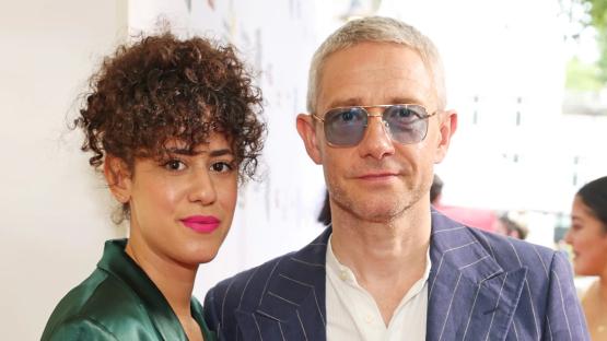 Hobbit star Martin Freeman browses diamonds rings with actress partner Rachel Benaissa at London jewellers