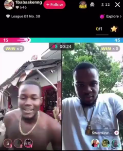 Screenshot of a TikTok livestream showing a man being shot.