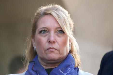 Denise Fergus, mother of murdered toddler James Bulger, outside the Old Bailey.