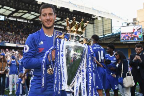 Eden Hazard and Nemanja Matic celebrating a Chelsea goal.