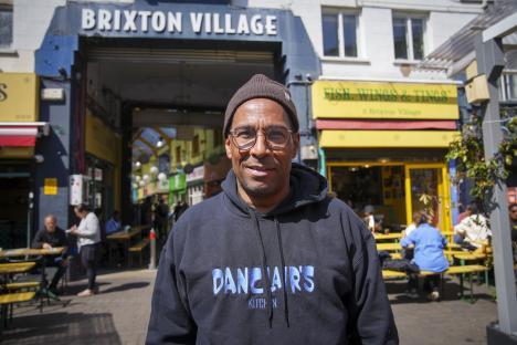 Restaurant owner Brian Danclaire at Brixton Village Market.