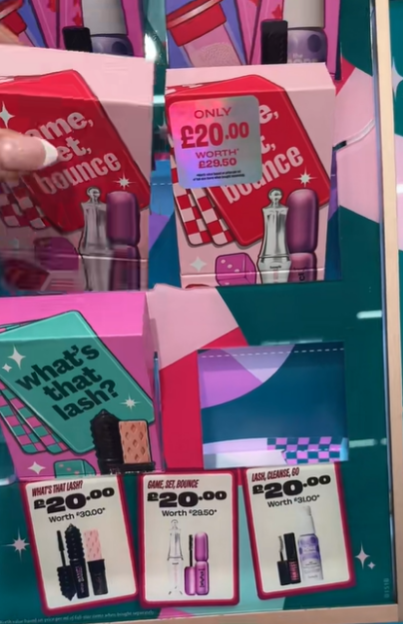 Makeup sets for £20, values up to £30.