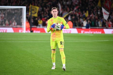 Jack Porter, Arsenal goalkeeper, on the pitch.