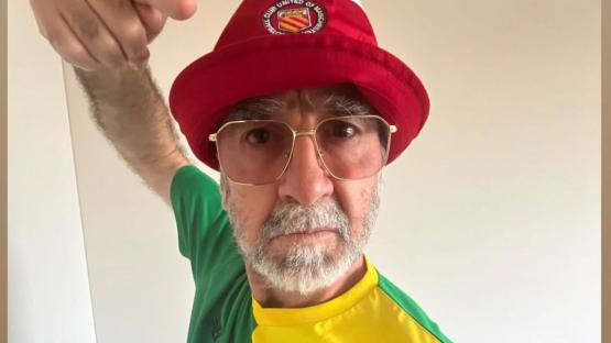 Man Utd legend Eric Cantona poses in rival kit as fans announce fresh protests against 20 years of Glazer ownership