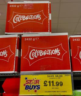Shoppers go wild for GIANT 2.4kg Celebrations boxes spotted at bargain store for half price