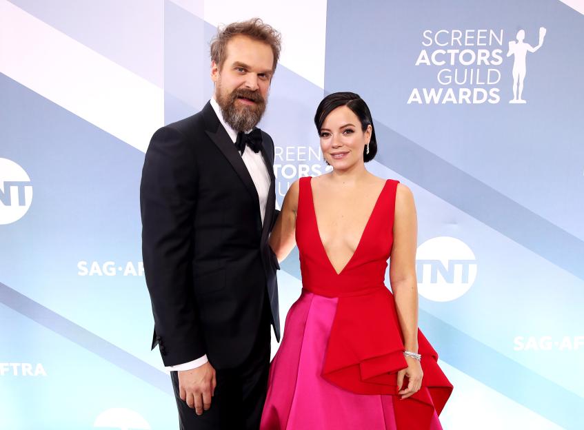 David Harbour and Lily Allen attending the 26th Annual Screen Actors Guild Awards.