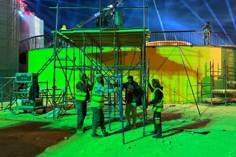 Migrant workers at a construction site in Riyadh, Saudi Arabia.