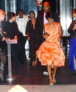 Beyoncé, Jay-Z, and Solange Knowles leaving a party.