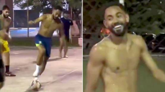 New Man Utd star Matheus Cunha runs rings around pals as he plays 5-a-side on streets in his hometown