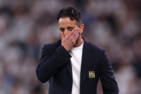 Ruben Amorim, Manchester United manager, looking upset.