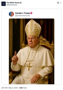 Image of Donald Trump depicted as the Pope.