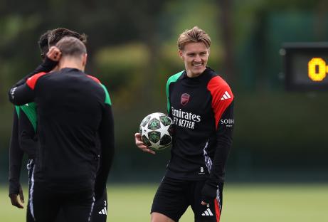 Martin Ãdegaard of Arsenal during a training session.
