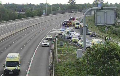 M4 motorway closed due to a serious crash.