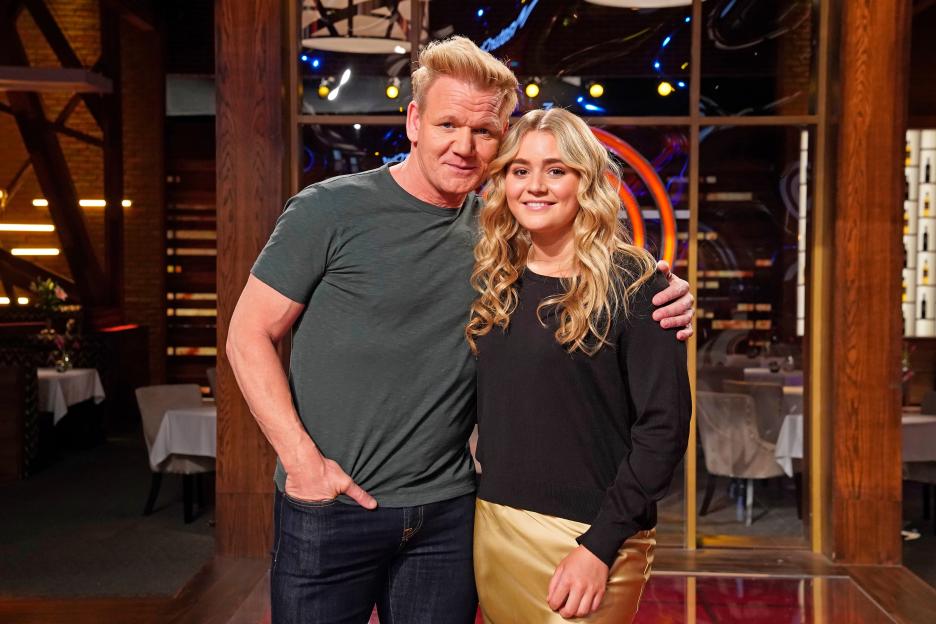 Gordon Ramsay and Matilda Ramsay on MasterChef Junior.