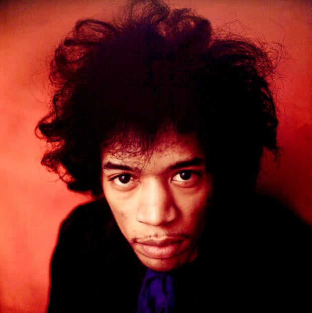 Portrait of Jimi Hendrix.