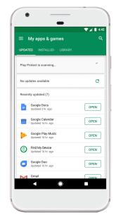 Smartphone screen showing recently updated apps.