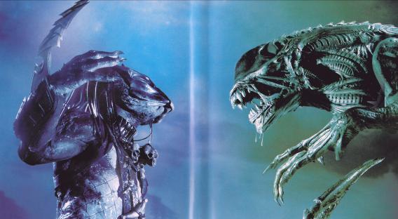 Predator and Alien facing off.