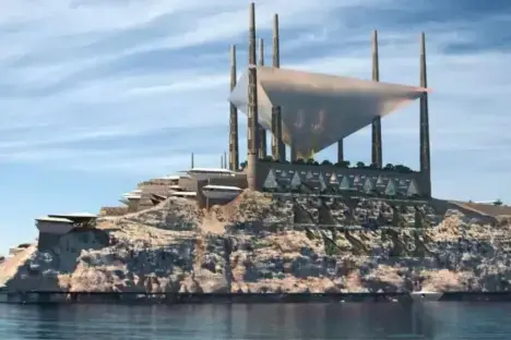 Illustration of Shushah Island resort in Neom.