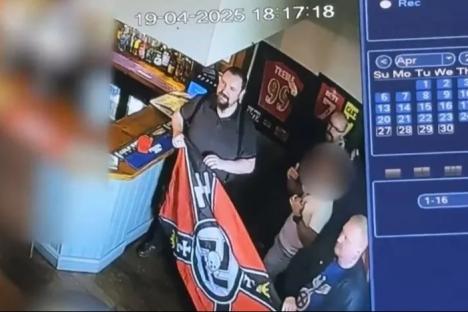Moment Neo-Nazis celebrate Hitler’s birthday with swastika cake & ‘Fuhrer’ footie shirt after guest stood to be MP