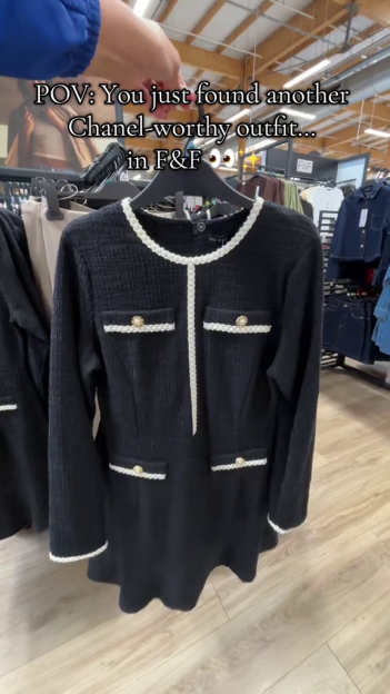 Black Chanel-style dress found in F&F.