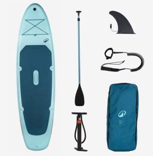 Inflatable stand-up paddleboard package.