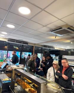 Romesh Ranganathan at Coughlan's Bakery in Beckenham.