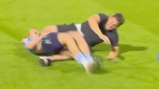 Horror moment Southend star slide-tackled in the HEAD seconds after scoring crucial penalty in National League play-offs