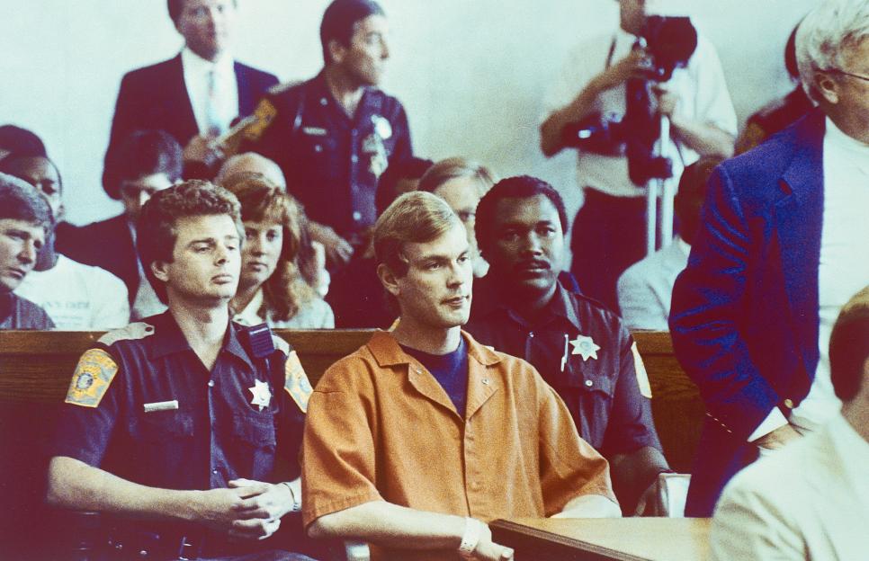 Jeffrey Dahmer in court during a hearing.