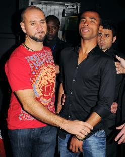 Ashley Cole leaving a nightclub.