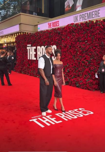 Michael Griffiths and his partner at the UK premiere of The Roses.