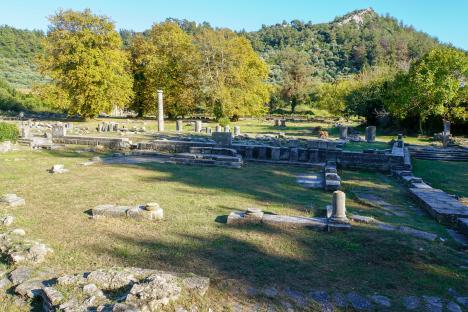 Archaeological artifacts in the Agora of ancient Thasos.