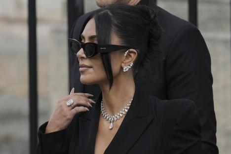 Kim Kardashian leaving a courthouse after testifying about a 2016 jewelry robbery.