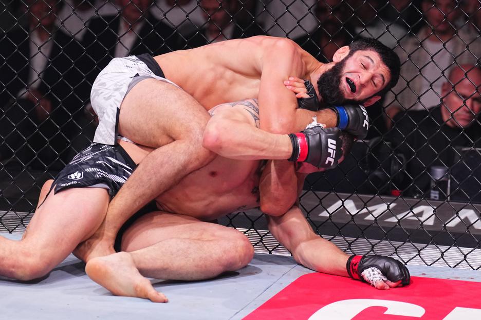 Khamzat Chimaev of Russia in a UFC match.