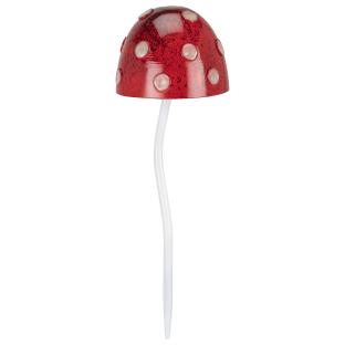 Red mushroom garden ornament.